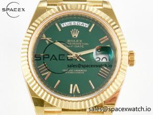Day Date 40 YG 228238 ARF 1:1 Best Edition Green Roman Dial on President Bracelet VR3255 - Image 2