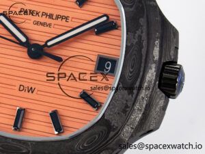 Nautilus 5711 DIW Carbon DIWF 1:1 Best Edition Orange Textured Dial On Carbon Bracelet 324CS - Image 10
