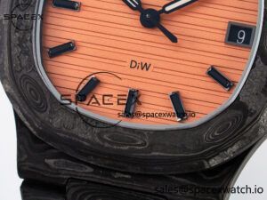 Nautilus 5711 DIW Carbon DIWF 1:1 Best Edition Orange Textured Dial On Carbon Bracelet 324CS - Image 11