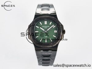 Nautilus 5711 DIW Carbon DIWF 1:1 Best Edition Green Textured Dial On Carbon Bracelet 324CS