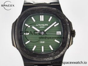 Nautilus 5711 DIW Carbon DIWF 1:1 Best Edition Green Textured Dial On Carbon Bracelet 324CS - Image 2