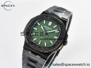 Nautilus 5711 DIW Carbon DIWF 1:1 Best Edition Green Textured Dial On Carbon Bracelet 324CS - Image 4
