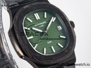 Nautilus 5711 DIW Carbon DIWF 1:1 Best Edition Green Textured Dial On Carbon Bracelet 324CS - Image 3