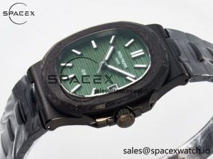 Nautilus 5711 DIW Carbon DIWF 1:1 Best Edition Green Textured Dial On Carbon Bracelet 324CS - Image 5