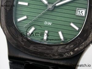 Nautilus 5711 DIW Carbon DIWF 1:1 Best Edition Green Textured Dial On Carbon Bracelet 324CS - Image 11