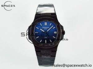 NAUTILUS 5711 DIW CARBON DIWF 1:1 BEST EDITION BLACK/BLUE TEXTURED DIAL ON CARBON BRACELET 324CS