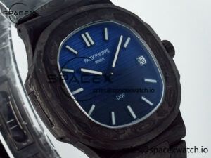 NAUTILUS 5711 DIW CARBON DIWF 1:1 BEST EDITION BLACK/BLUE TEXTURED DIAL ON CARBON BRACELET 324CS - Image 3