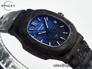 NAUTILUS 5711 DIW CARBON DIWF 1:1 BEST EDITION BLACK/BLUE TEXTURED DIAL ON CARBON BRACELET 324CS - Image 6