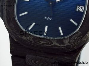 NAUTILUS 5711 DIW CARBON DIWF 1:1 BEST EDITION BLACK/BLUE TEXTURED DIAL ON CARBON BRACELET 324CS - Image 12