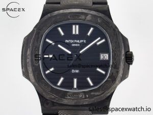 NAUTILUS 5711 DIW CARBON DIWF 1:1 BEST EDITION BLACK TEXTURED DIAL ON CARBON BRACELET 324CS - Image 2