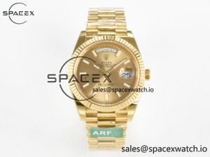 Day Date 40 228238 ARF 904L Steel Gold Stick Dial on President Bracelet VR3255