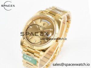 Day Date 40 228238 ARF 904L Steel Gold Stick Dial on President Bracelet VR3255 - Image 4