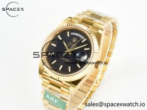 Day Date 40 228238 ARF 904L Steel Black Stick Dial on President Bracelet VR3255 - Image 4