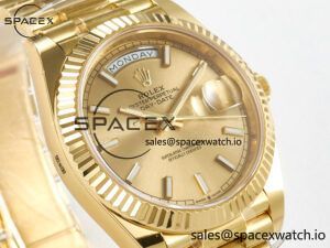 Day Date 40 228238 ARF 904L Steel Gold Stick Dial on President Bracelet VR3255 - Image 3