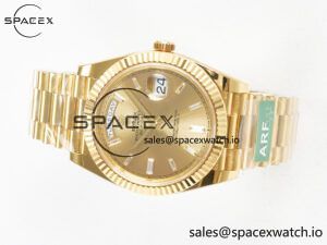 Day Date 40 228238 ARF 904L Steel YG Crystal Diamonds Bezel on President Bracelet VR3255 - Image 7