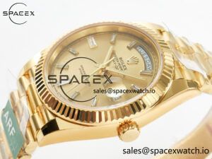 Day Date 40 228238 ARF 904L Steel YG Crystal Diamonds Bezel on President Bracelet VR3255 - Image 5