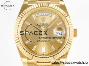 Day Date 40 228238 ARF 904L Steel YG Crystal Diamonds Bezel on President Bracelet VR3255 - Image 2