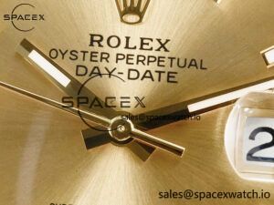 Day Date 40 228238 ARF 904L Steel Gold Stick Dial on President Bracelet VR3255 - Image 9