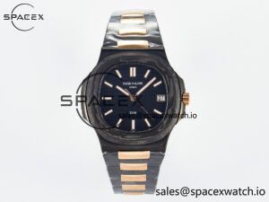 Nautilus 5711 DIW Carbon DIWF 1:1 Best Edition Black Textured Dial on Carbon/RG Bracelet 324CS