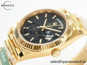 Day Date 40 228238 ARF 904L Steel Black Stick Dial on President Bracelet VR3255 - Image 5