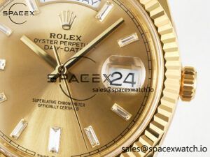 Day Date 40 228238 ARF 904L Steel YG Crystal Diamonds Bezel on President Bracelet VR3255 - Image 10