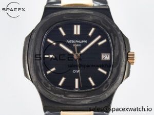Nautilus 5711 DIW Carbon DIWF 1:1 Best Edition Black Textured Dial on Carbon/RG Bracelet 324CS - Image 2