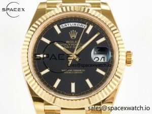 Day Date 40 228238 ARF 904L Steel Black Stick Dial on President Bracelet VR3255 - Image 2