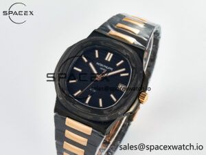 Nautilus 5711 DIW Carbon DIWF 1:1 Best Edition Black Textured Dial on Carbon/RG Bracelet 324CS - Image 4