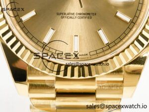 Day Date 40 228238 ARF 904L Steel Gold Stick Dial on President Bracelet VR3255 - Image 12