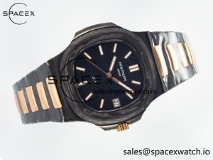 Nautilus 5711 DIW Carbon DIWF 1:1 Best Edition Black Textured Dial on Carbon/RG Bracelet 324CS - Image 8