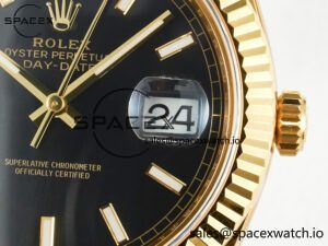 Day Date 40 228238 ARF 904L Steel Black Stick Dial on President Bracelet VR3255 - Image 10