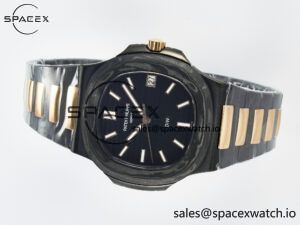 Nautilus 5711 DIW Carbon DIWF 1:1 Best Edition Black Textured Dial on Carbon/RG Bracelet 324CS - Image 7