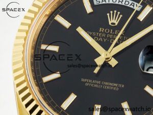 Day Date 40 228238 ARF 904L Steel Black Stick Dial on President Bracelet VR3255 - Image 11