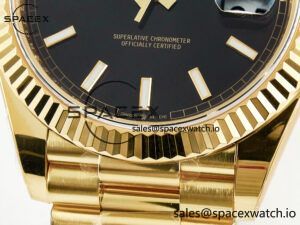 Day Date 40 228238 ARF 904L Steel Black Stick Dial on President Bracelet VR3255 - Image 12