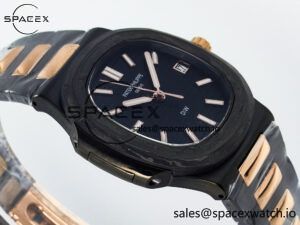 Nautilus 5711 DIW Carbon DIWF 1:1 Best Edition Black Textured Dial on Carbon/RG Bracelet 324CS - Image 6