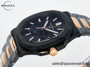 Nautilus 5711 DIW Carbon DIWF 1:1 Best Edition Black Textured Dial on Carbon/RG Bracelet 324CS - Image 5