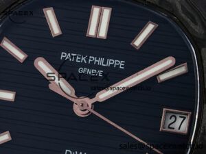Nautilus 5711 DIW Carbon DIWF 1:1 Best Edition Black Textured Dial on Carbon/RG Bracelet 324CS - Image 9
