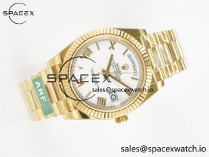 Day Date 40 YG 228238 ARF 1:1 Best Edition White Roman Dial on President Bracelet VR3255 - Image 8