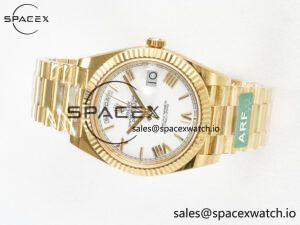 Day Date 40 YG 228238 ARF 1:1 Best Edition White Roman Dial on President Bracelet VR3255 - Image 7