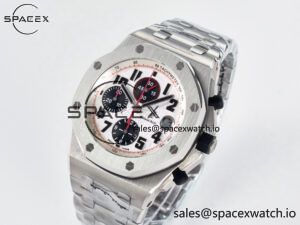 Royal Oak Offshore 42mm Panda SS TKF Best Edition White/Black Dial on SS Bracelet A7750 - Image 4