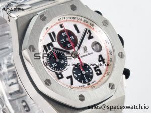 Royal Oak Offshore 42mm Panda SS TKF Best Edition White/Black Dial on SS Bracelet A7750 - Image 3