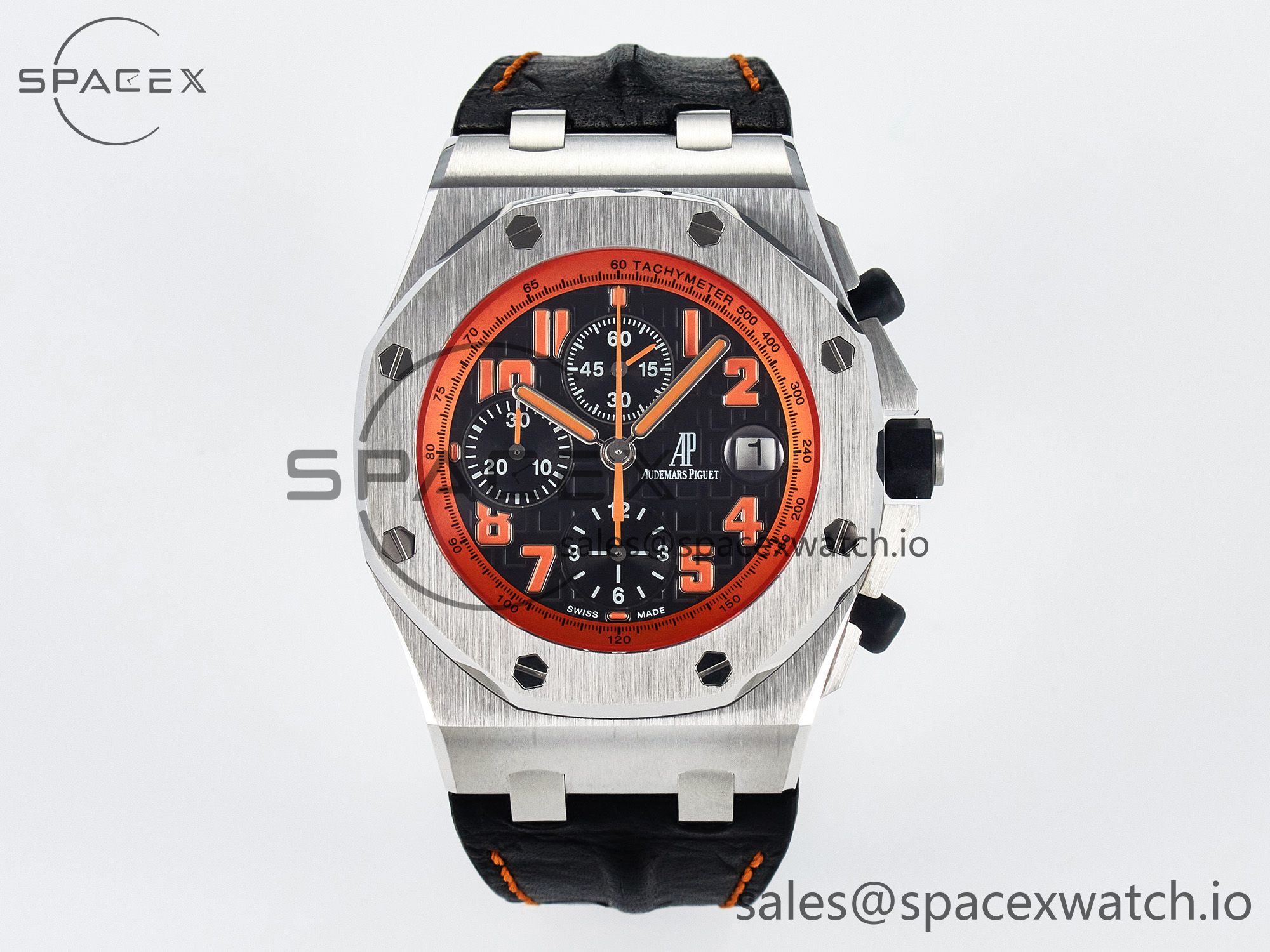 IMG_2645 拷贝 Royal Oak Offshore 42mm Volcano TKF Best Edition Black Dial on Black Leather Strap A7750 - Image 1