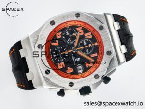 Royal Oak Offshore 42mm Volcano TKF Best Edition Black Dial on Black Leather Strap A7750 - Image 8