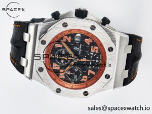 Royal Oak Offshore 42mm Volcano TKF Best Edition Black Dial on Black Leather Strap A7750 - Image 7