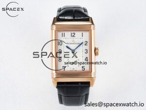 Reverso Classic Duoface Small Seconds RG MGF Best Edition White Textured Dial on Black Leather Strap A854A