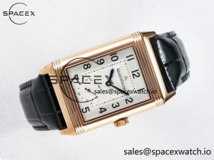 Reverso Classic Duoface Small Seconds RG MGF Best Edition White Textured Dial on Black Leather Strap A854A - Image 11