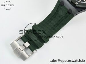 Royal Oak Offshore 44mm Black Ceramic TKF 1:1 Best Edition Green Dial on Green Rubber Strap A3126 - Image 23
