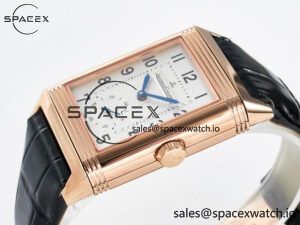 Reverso Classic Duoface Small Seconds RG MGF Best Edition White Textured Dial on Black Leather Strap A854A - Image 9