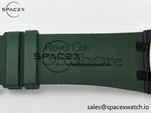 Royal Oak Offshore 44mm Black Ceramic TKF 1:1 Best Edition Green Dial on Green Rubber Strap A3126 - Image 27