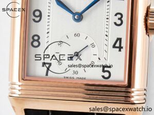 Reverso Classic Duoface Small Seconds RG MGF Best Edition White Textured Dial on Black Leather Strap A854A - Image 15